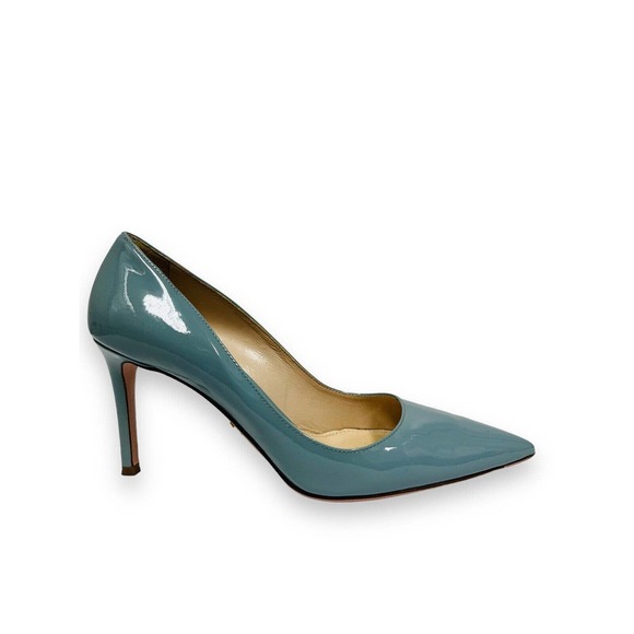 PRADA Blue Patent Leather Pointed Toe Heels 100 mm Pumps 39 US 9
